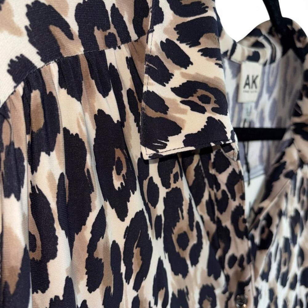 Anne klein 3x leopard print blouse excellent condition - Picture 2 of 6